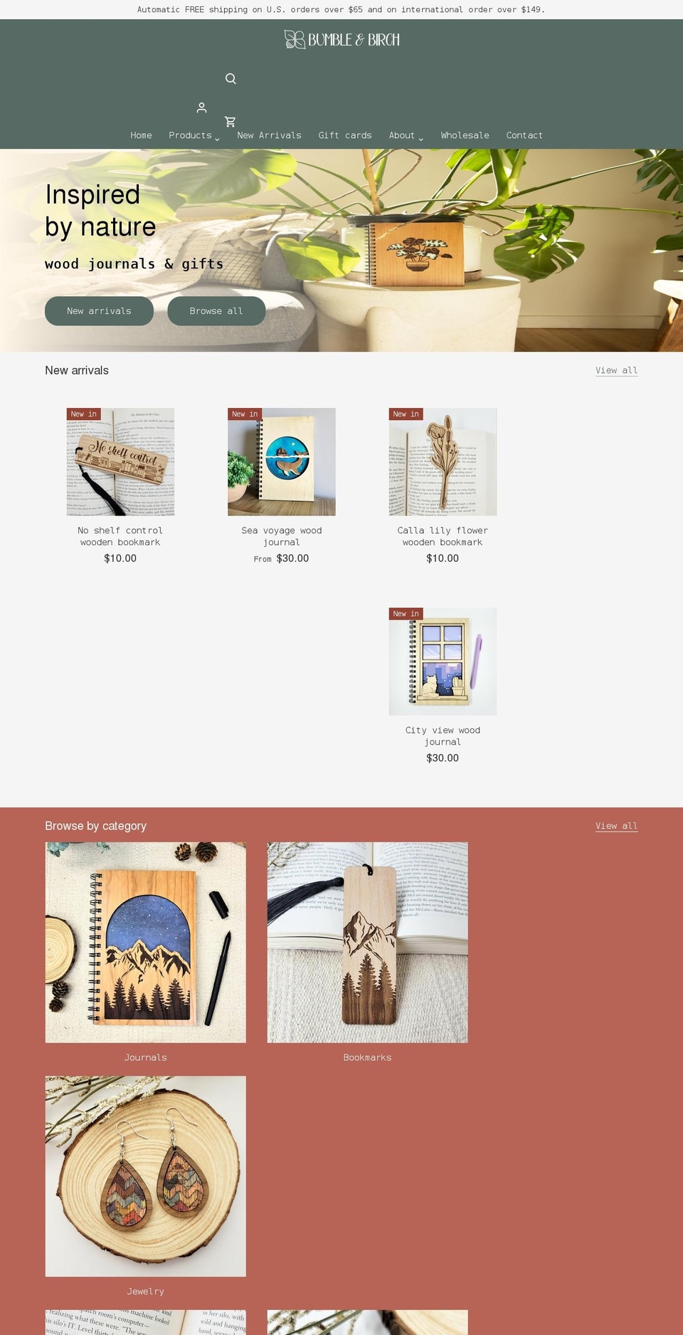bumbleandbirch.com shopify website screenshot
