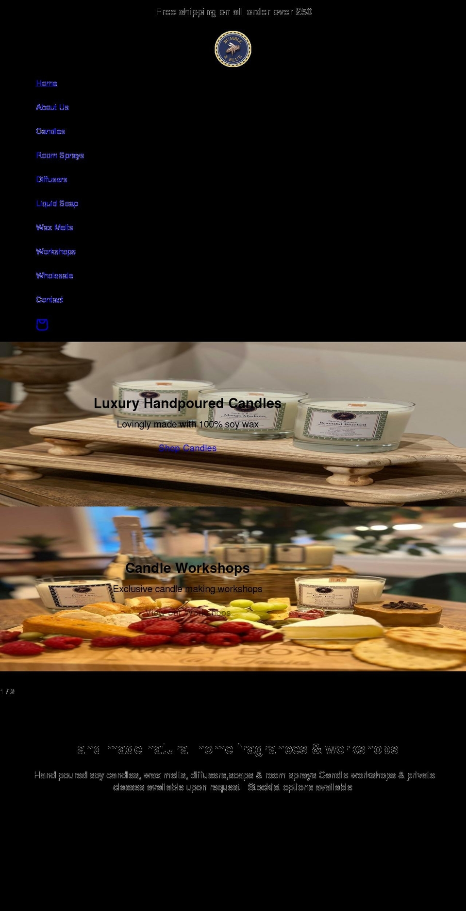 bumbleandblue.com shopify website screenshot