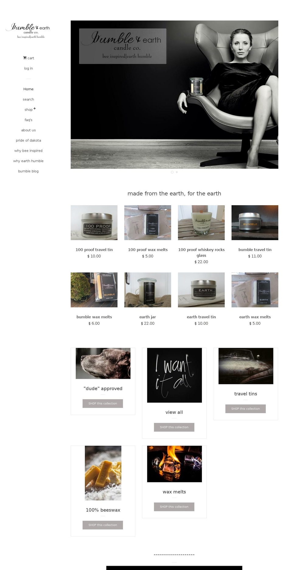 bumbleandearth.com — Shopify storefront screenshot