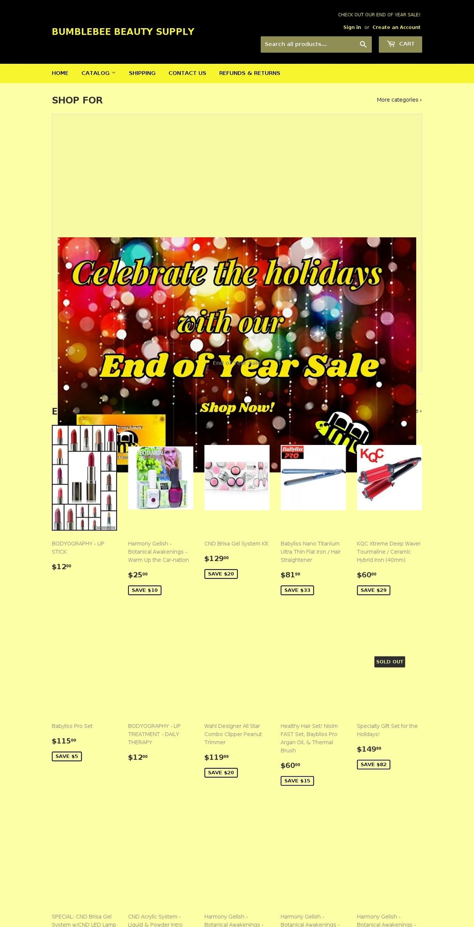 bumblebeebeautysupply.com — Shopify storefront screenshot