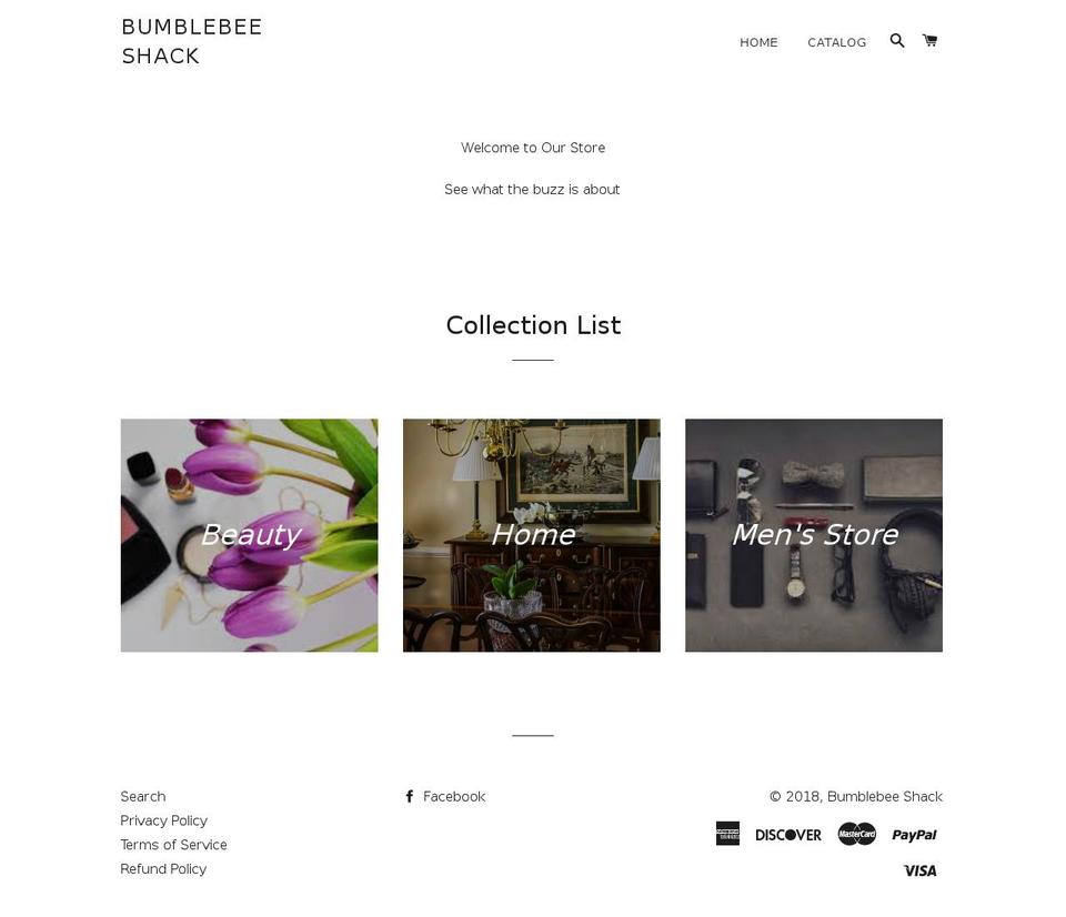 bumblebeeshack.com shopify website screenshot