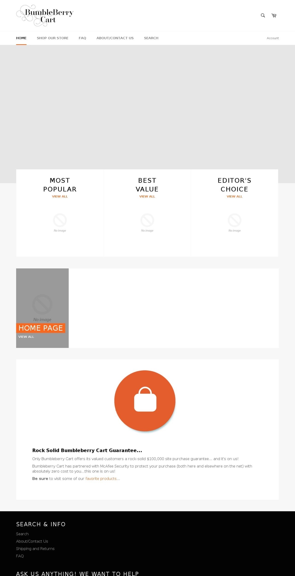 bumbleberrycart.com — Shopify storefront screenshot