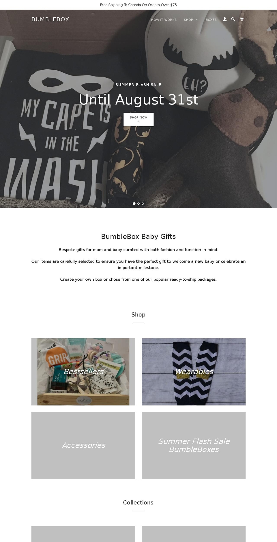 bumblebox.ca shopify website screenshot