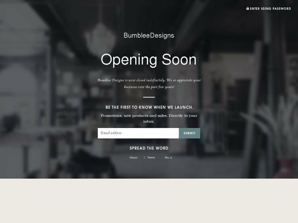 bumbleedesigns.com shopify website screenshot