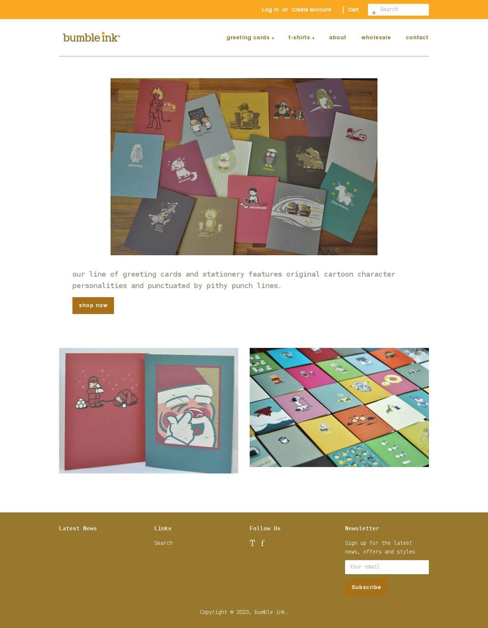 bumbleink.com shopify website screenshot