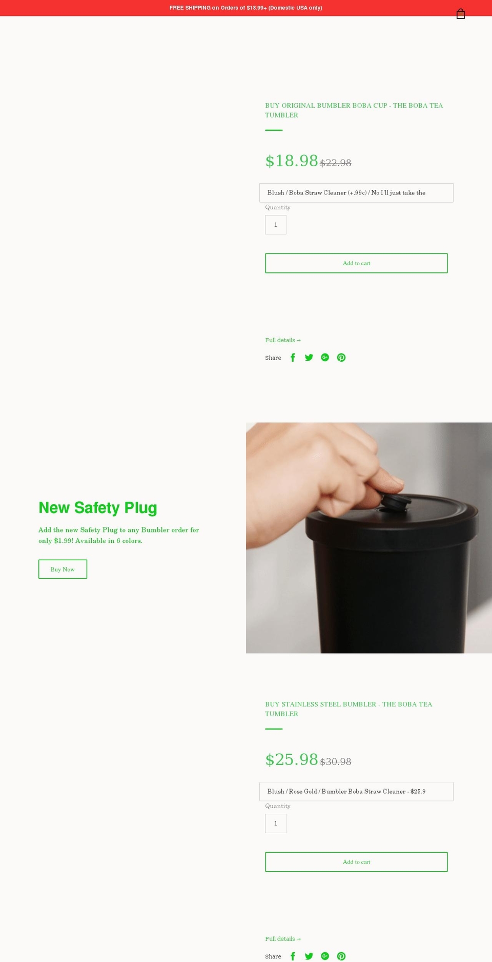 bumblercup.com shopify website screenshot