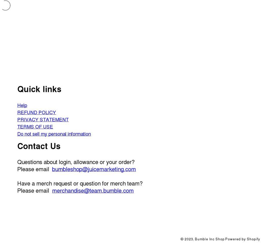 bumbleshop.com shopify website screenshot