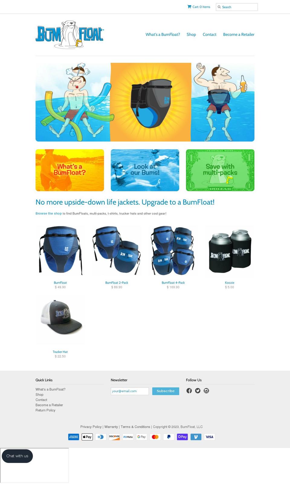 bumfloat.myshopify.com shopify website screenshot
