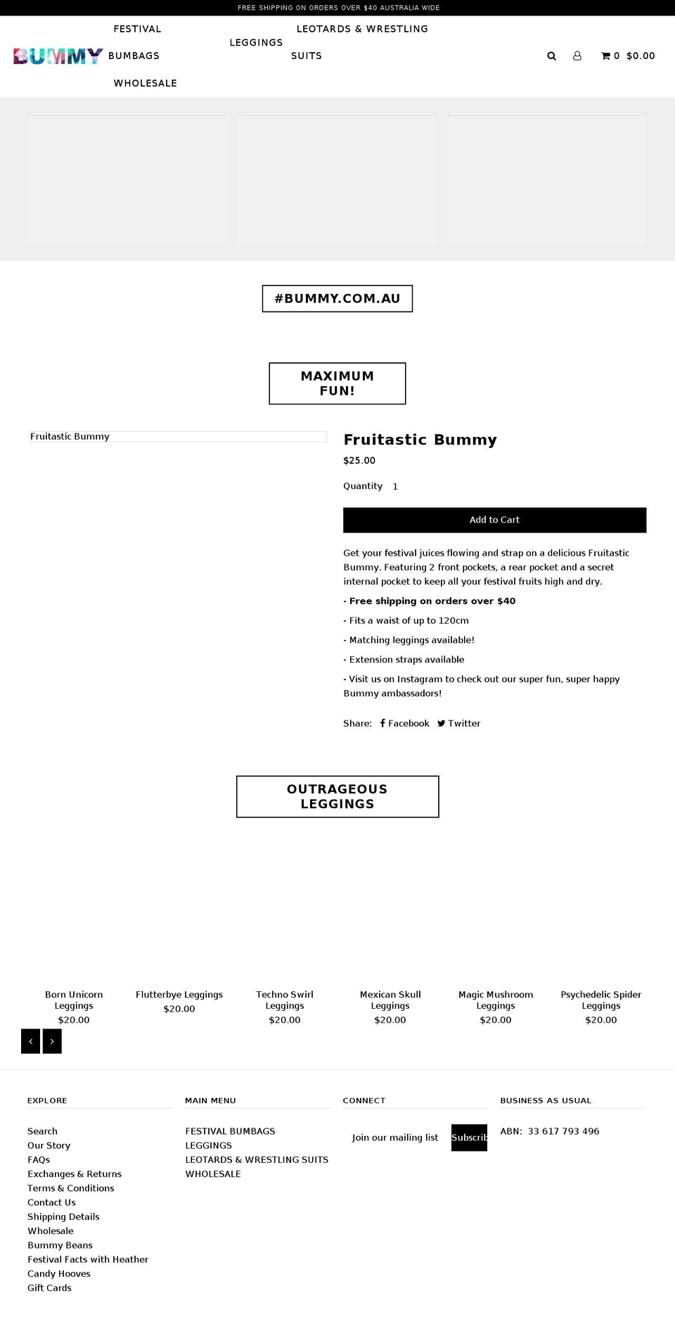 bummy.com.au shopify website screenshot