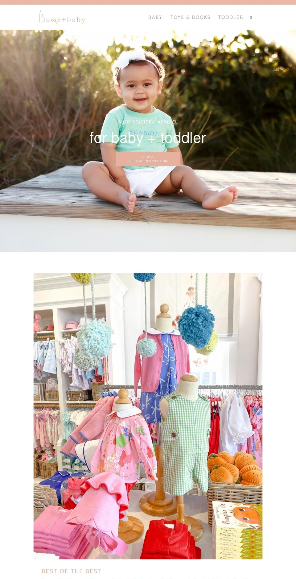 bumpandbabyseaside.com shopify website screenshot