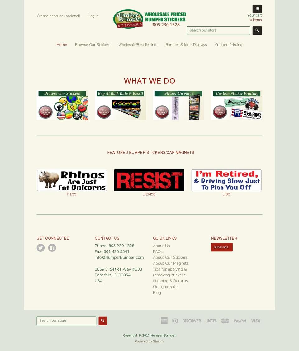 React - SF - 27 May 2016 Shopify theme site example bumperhumper.info