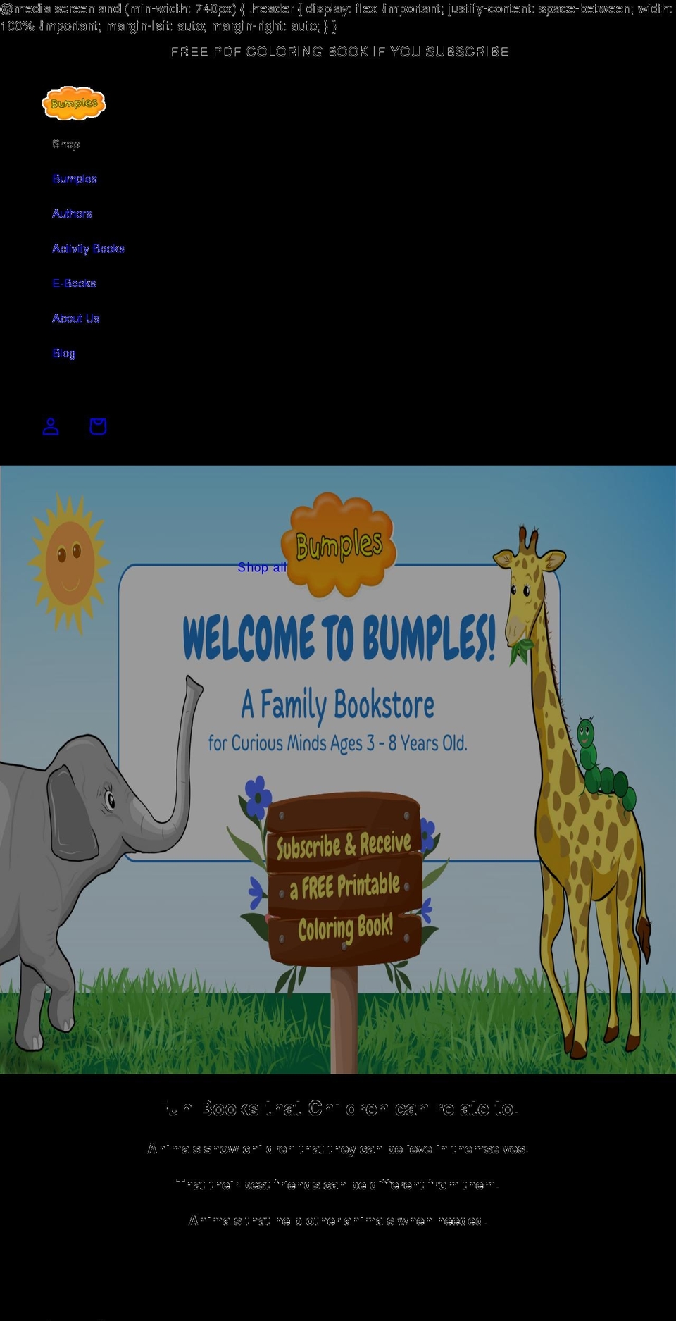 bumples.com shopify website screenshot