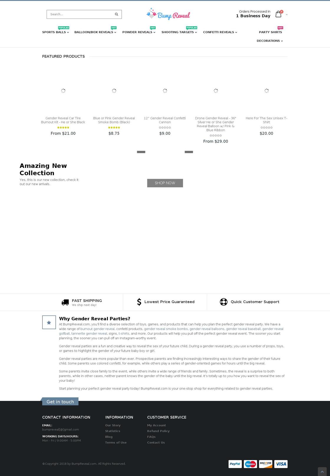 bumpreveal.com shopify website screenshot