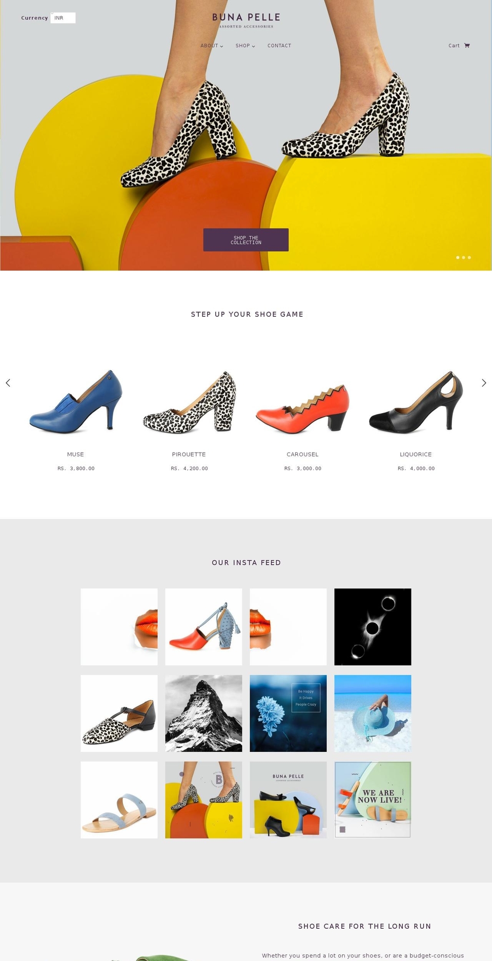 bunapelle.com — Shopify storefront screenshot