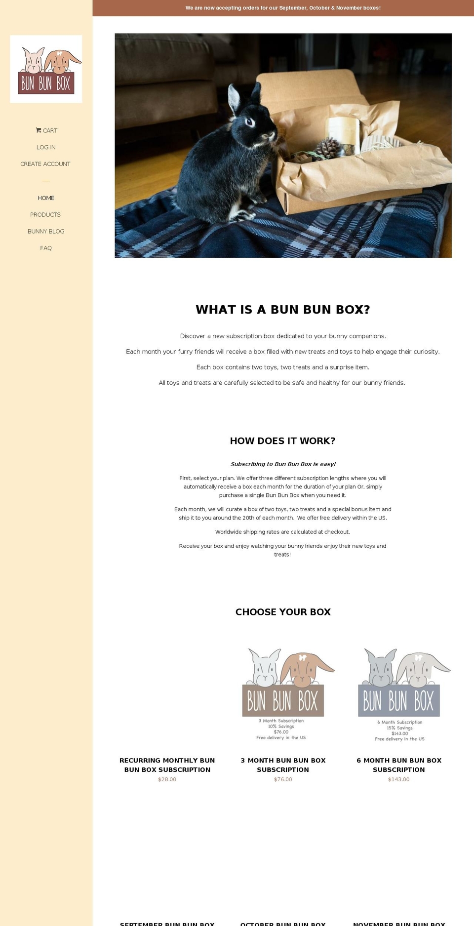 bunbunbox.com shopify website screenshot