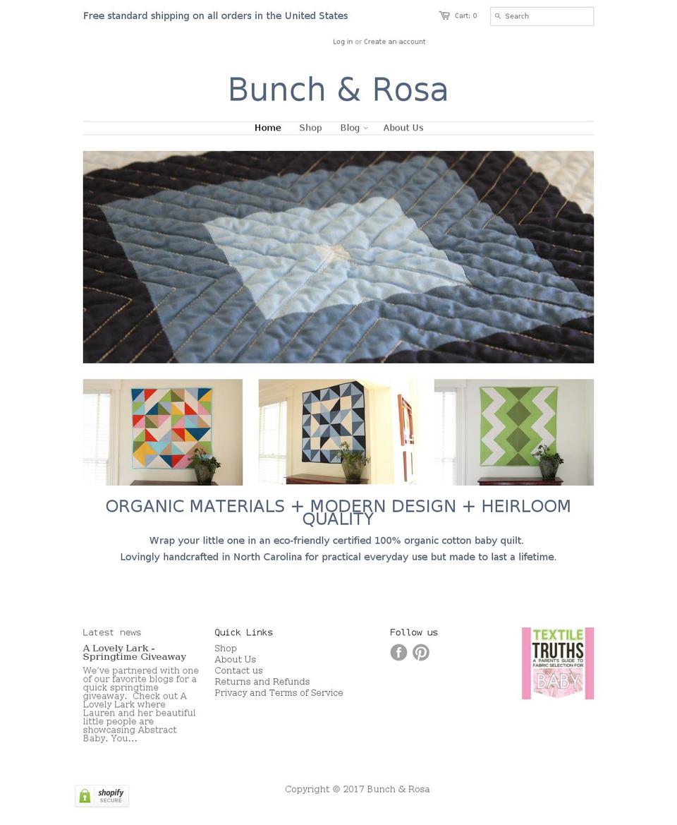 bunchandrosa.com shopify website screenshot