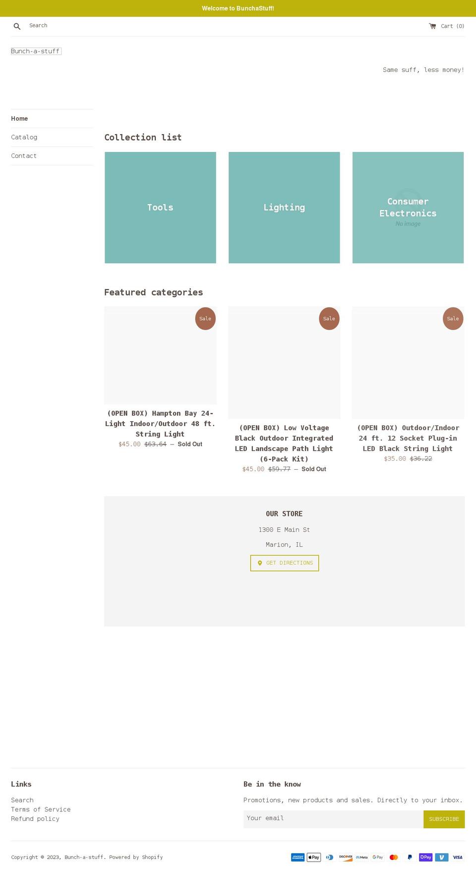 bunchastuff.com shopify website screenshot