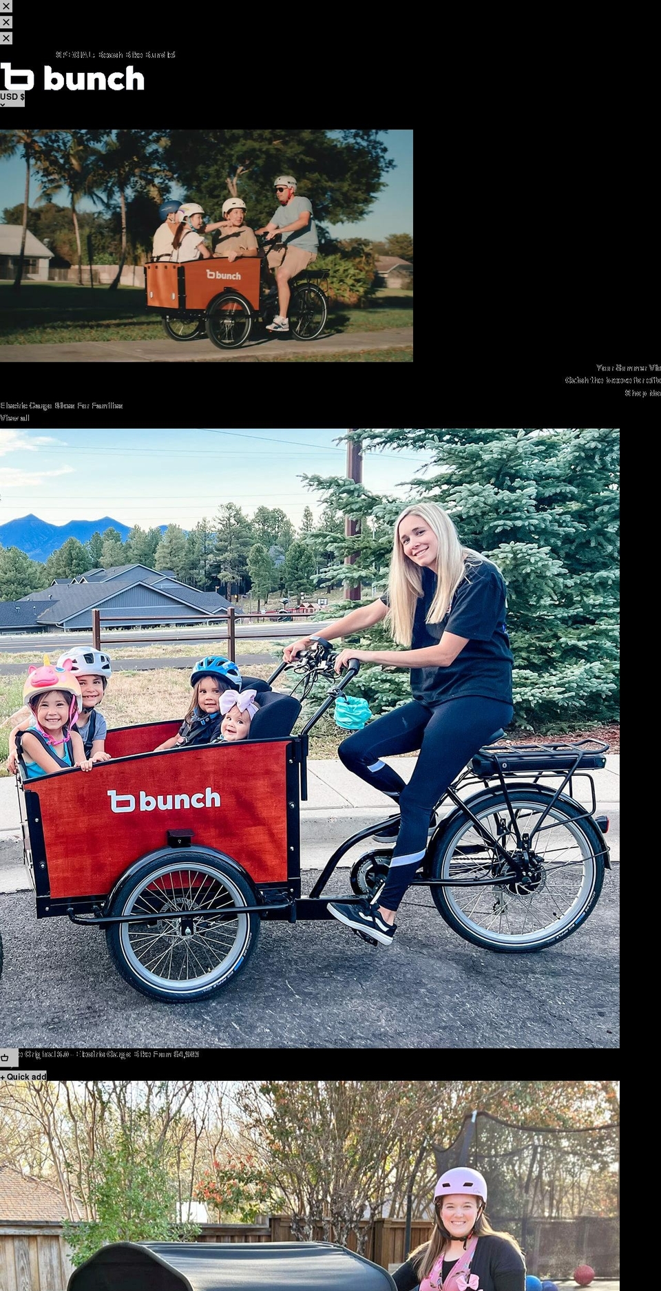 Bunch [Active] Shopify theme site example bunchbike.com
