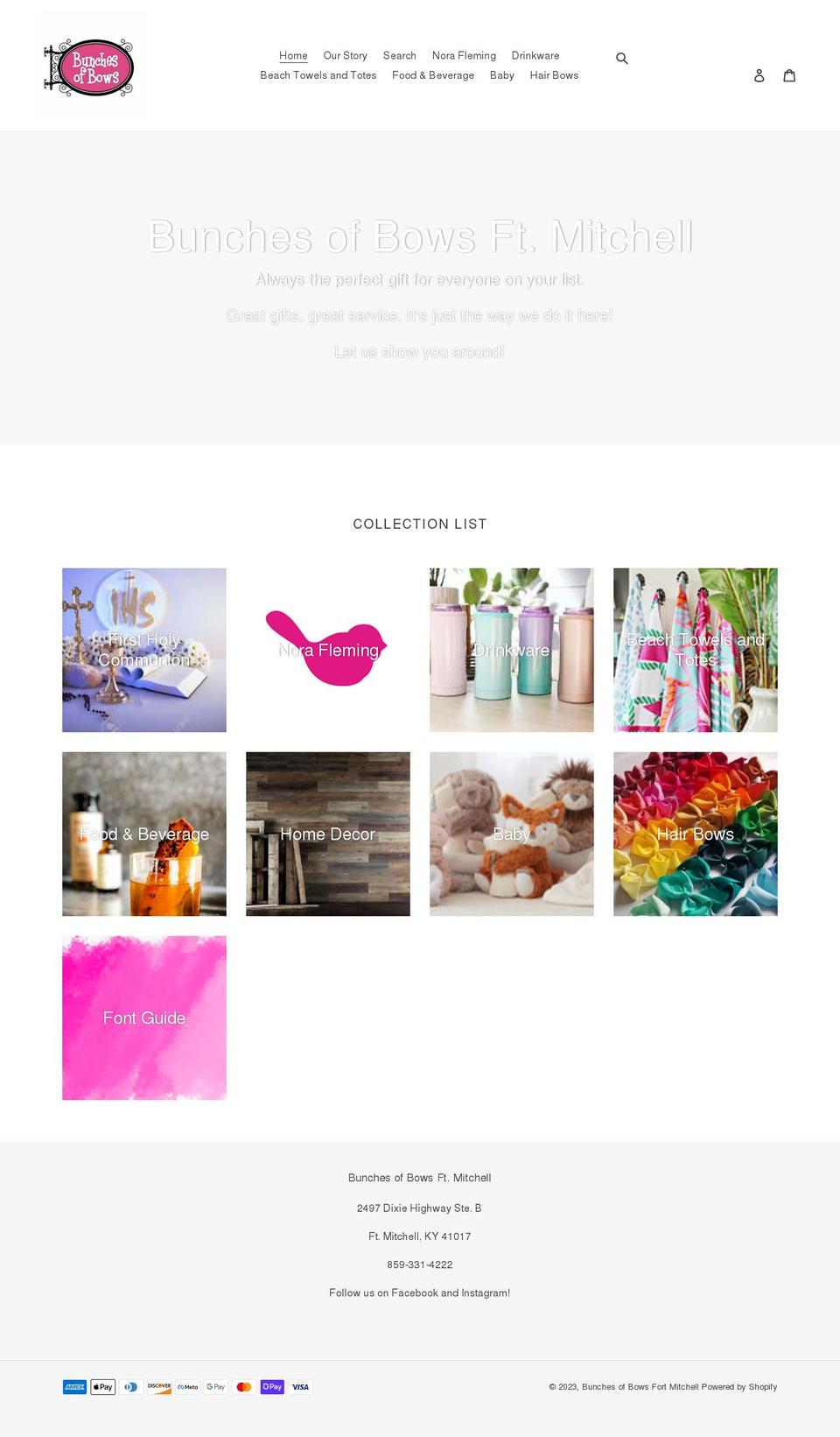 bunchesofbows.com shopify website screenshot