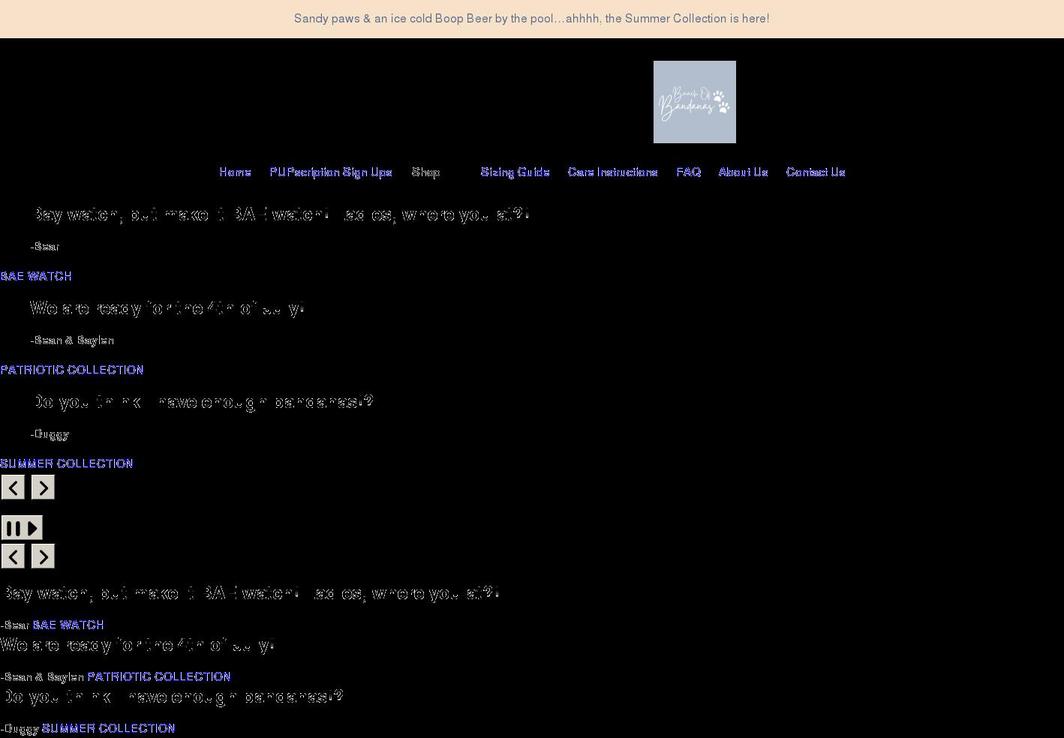 bunchofbandanas.com shopify website screenshot