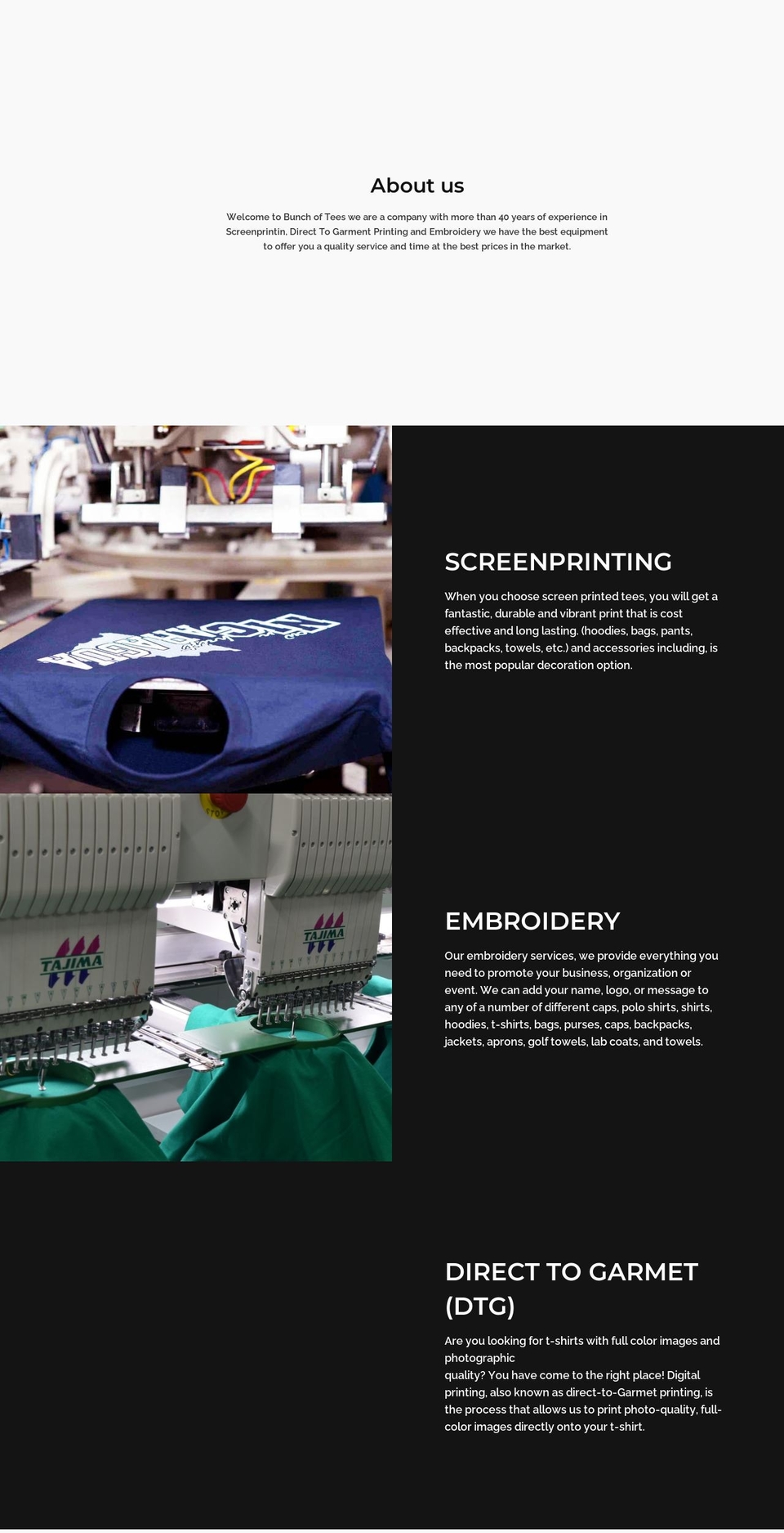 bunchoftees.com shopify website screenshot