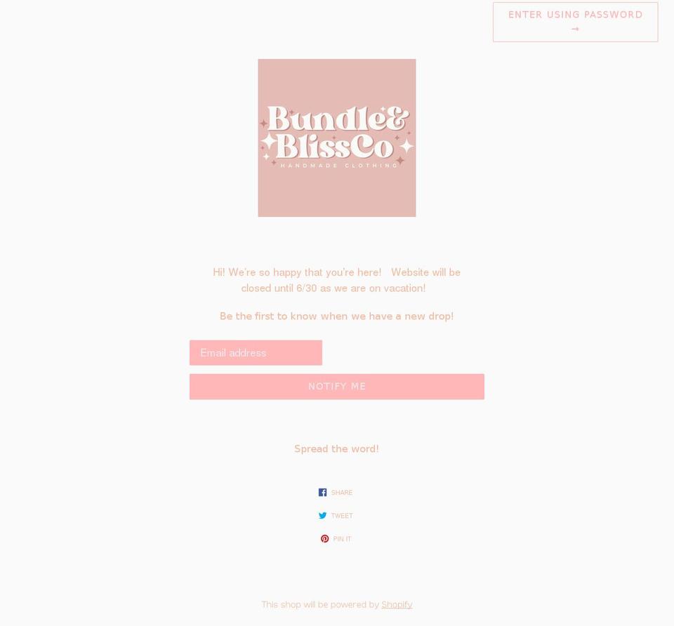 bundleandblissco.com shopify website screenshot