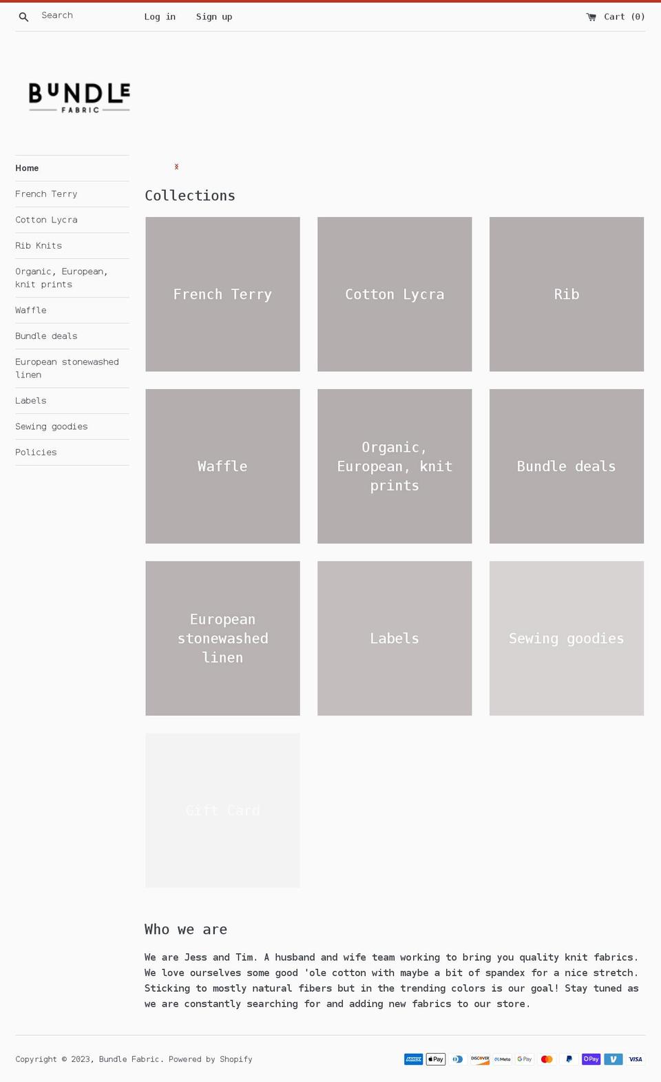 bundlefabric.com shopify website screenshot