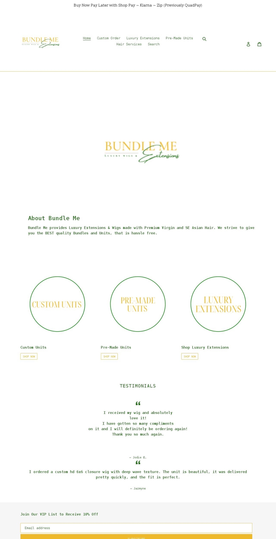 bundlemegirl.com shopify website screenshot
