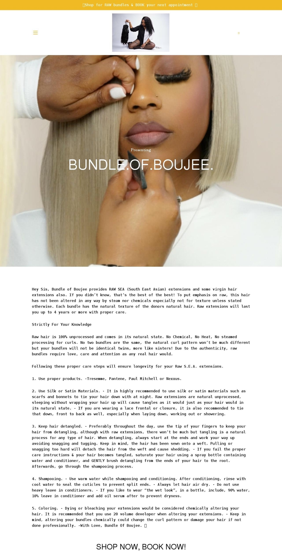 bundleofboujee.com shopify website screenshot