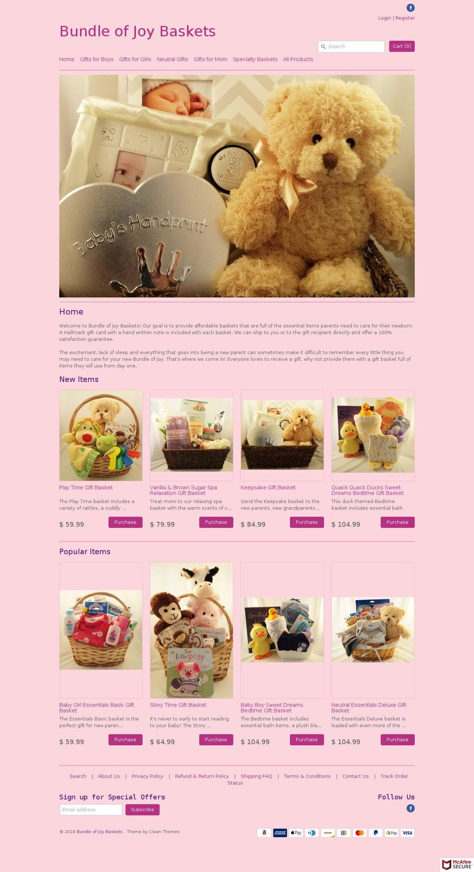 bundleofjoybaskets.com — Shopify storefront screenshot