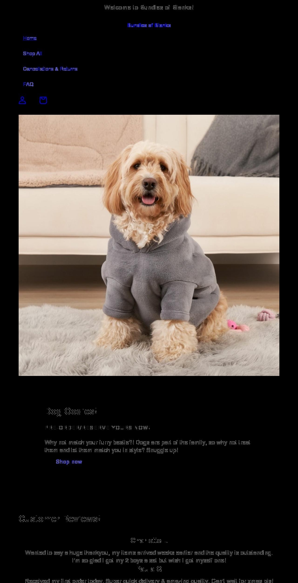 bundlesofloungesets.co.uk shopify website screenshot