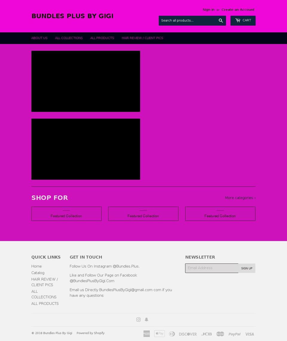 bundlesplusbygigi.com shopify website screenshot