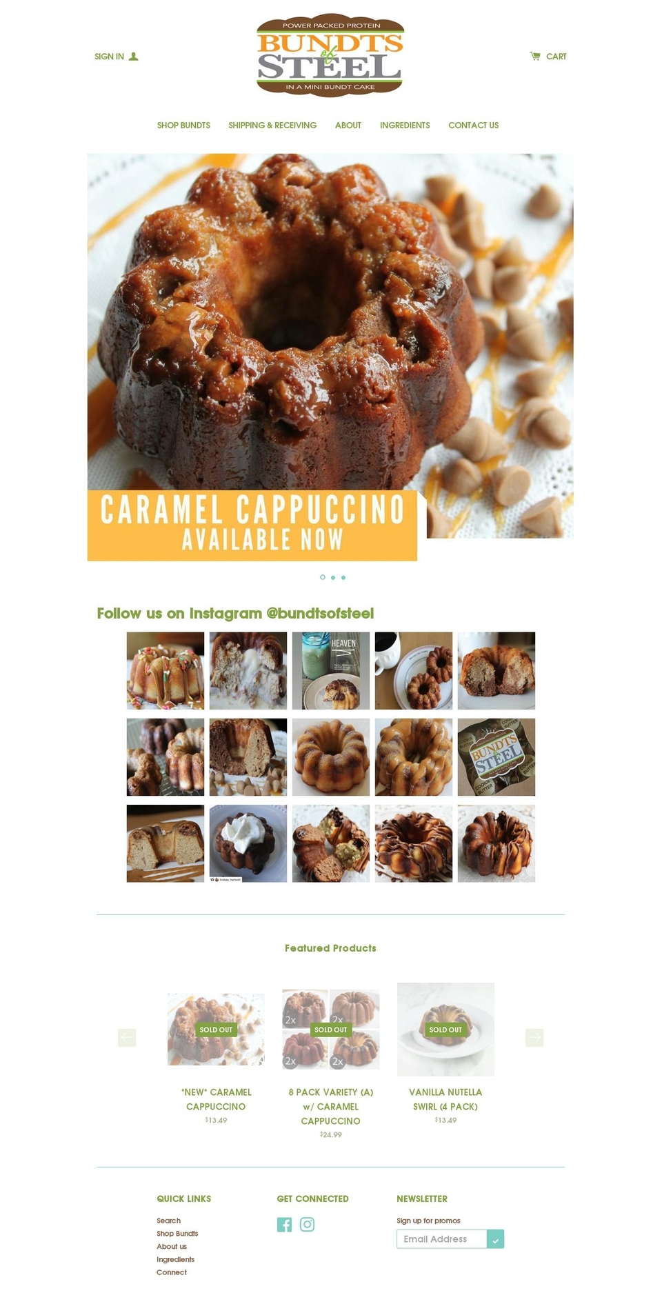 bundts-of-steel.com shopify website screenshot