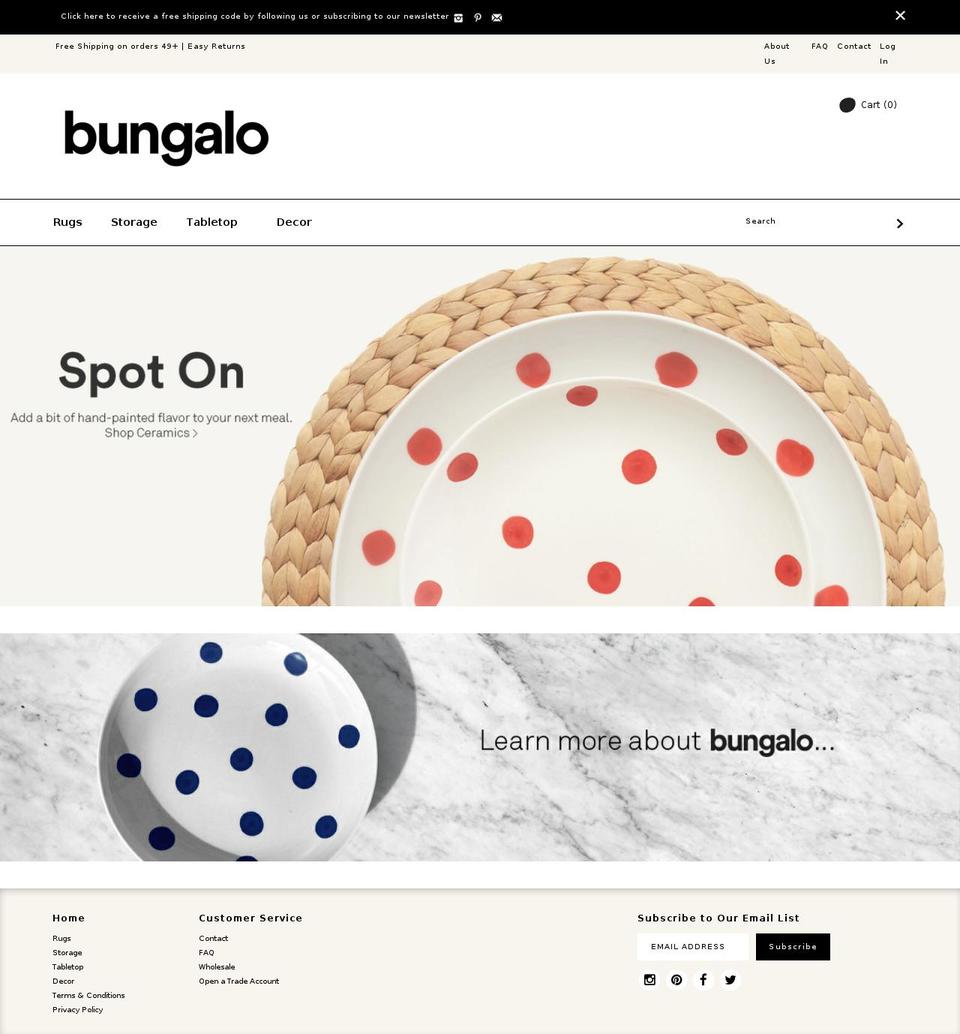 bungalohome.com shopify website screenshot