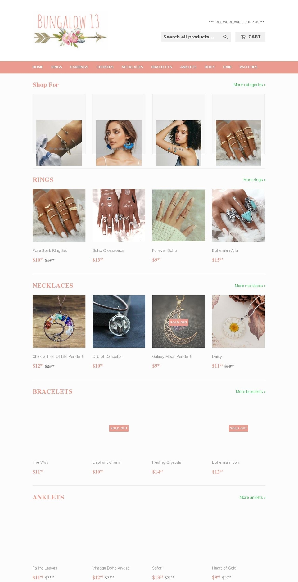bungalow13.com — Shopify storefront screenshot