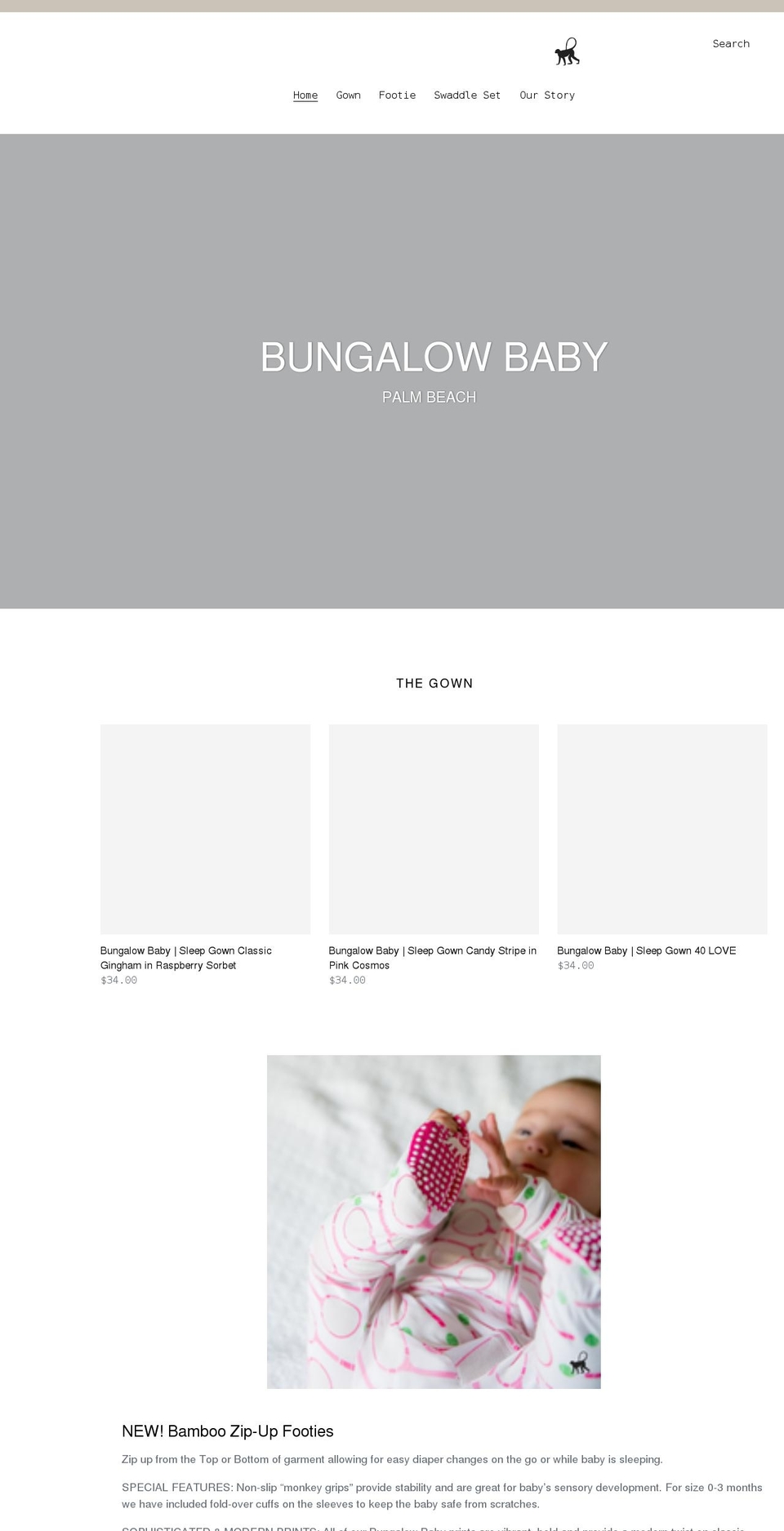 bungalowbabycompany.com shopify website screenshot