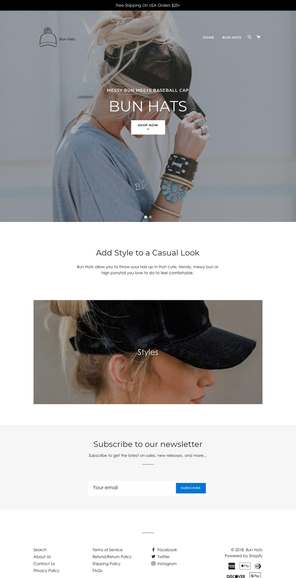 bunhats.com — Shopify storefront screenshot