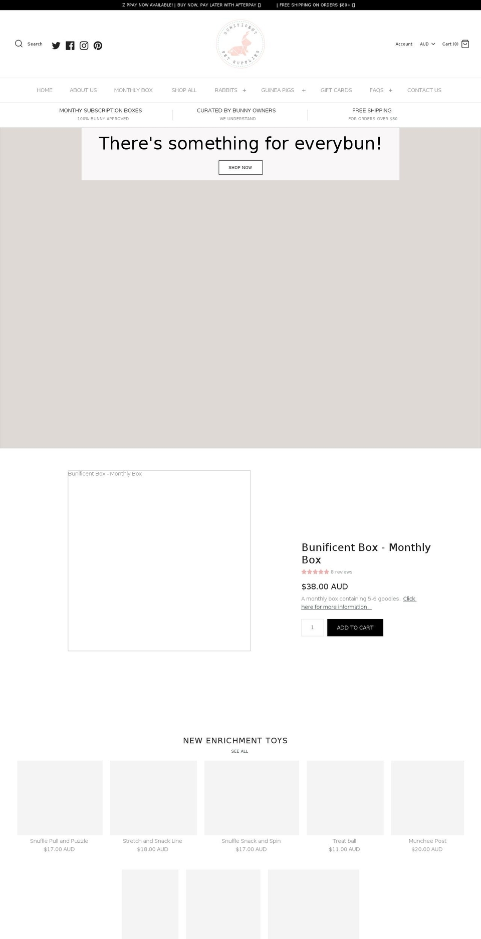 bunificent.com shopify website screenshot