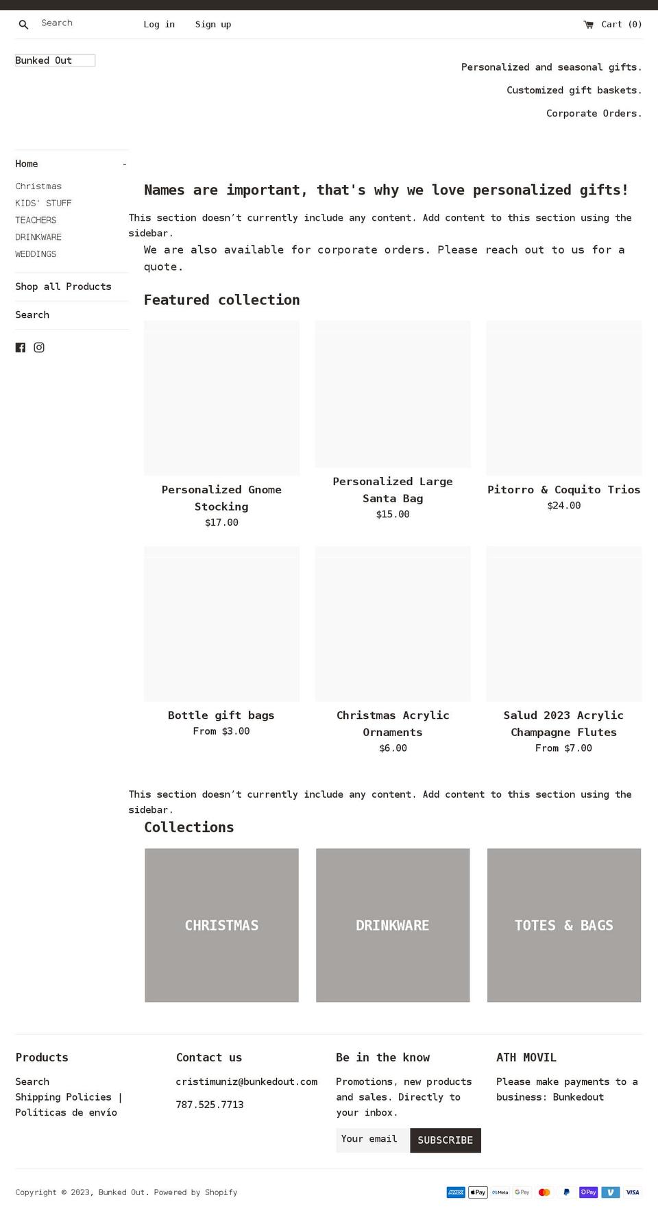 bunkedout.com shopify website screenshot