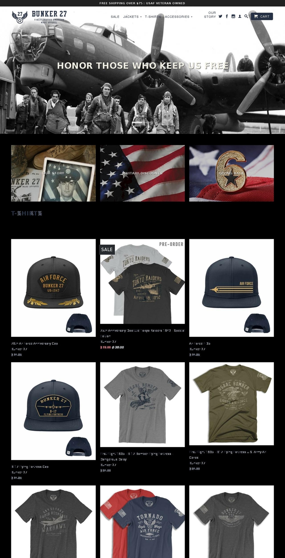 bunker27.com shopify website screenshot