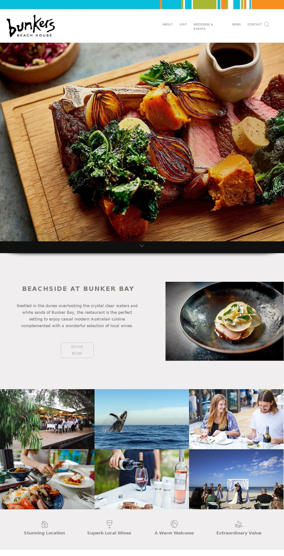 bunkersbeachhouse.com.au shopify website screenshot