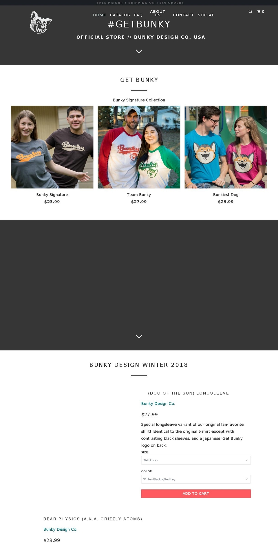 bunkydesign.com — Shopify storefront screenshot
