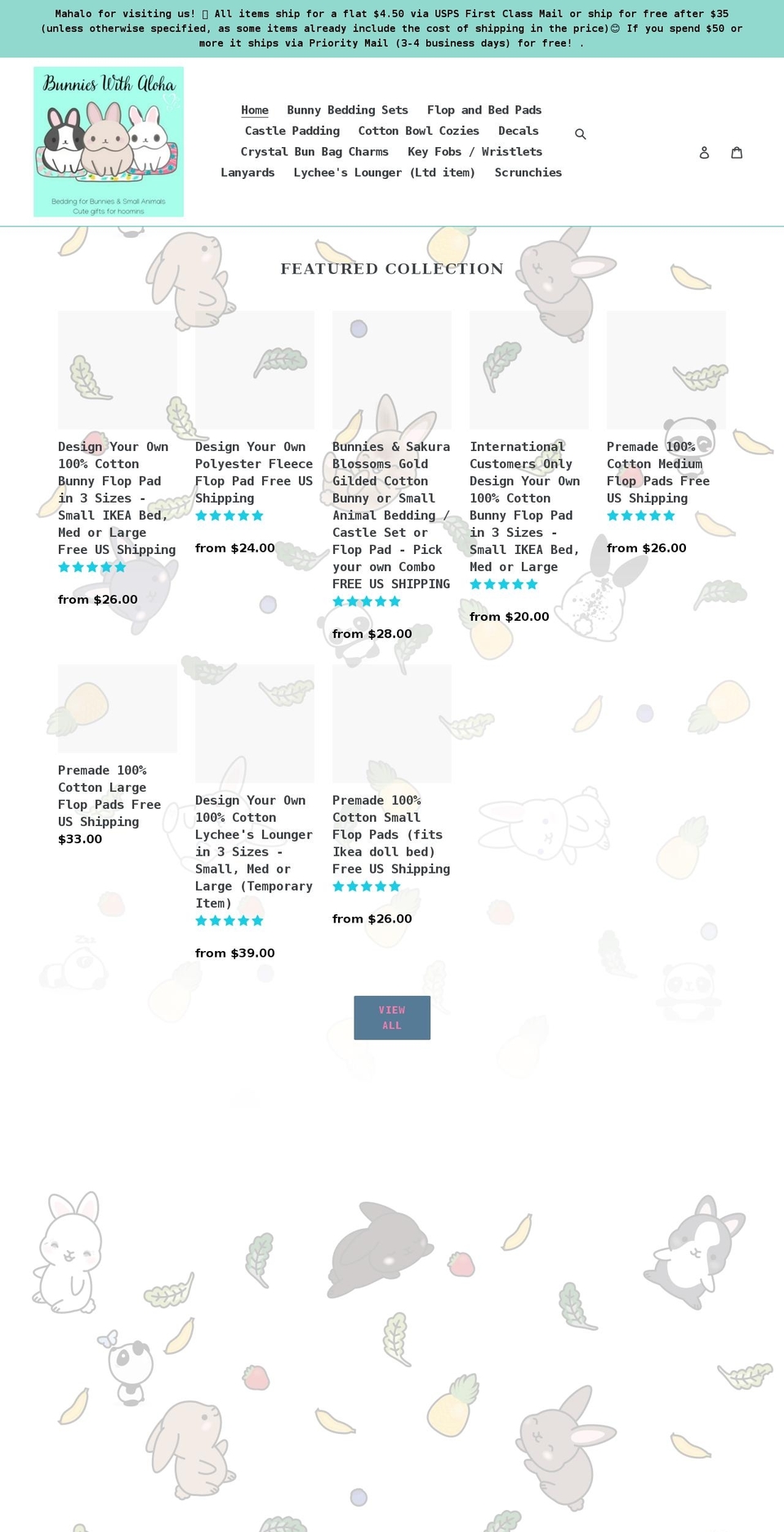 bunnieswithaloha.com shopify website screenshot