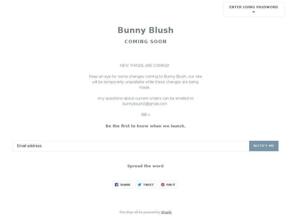bunny-blush.com — Shopify storefront screenshot