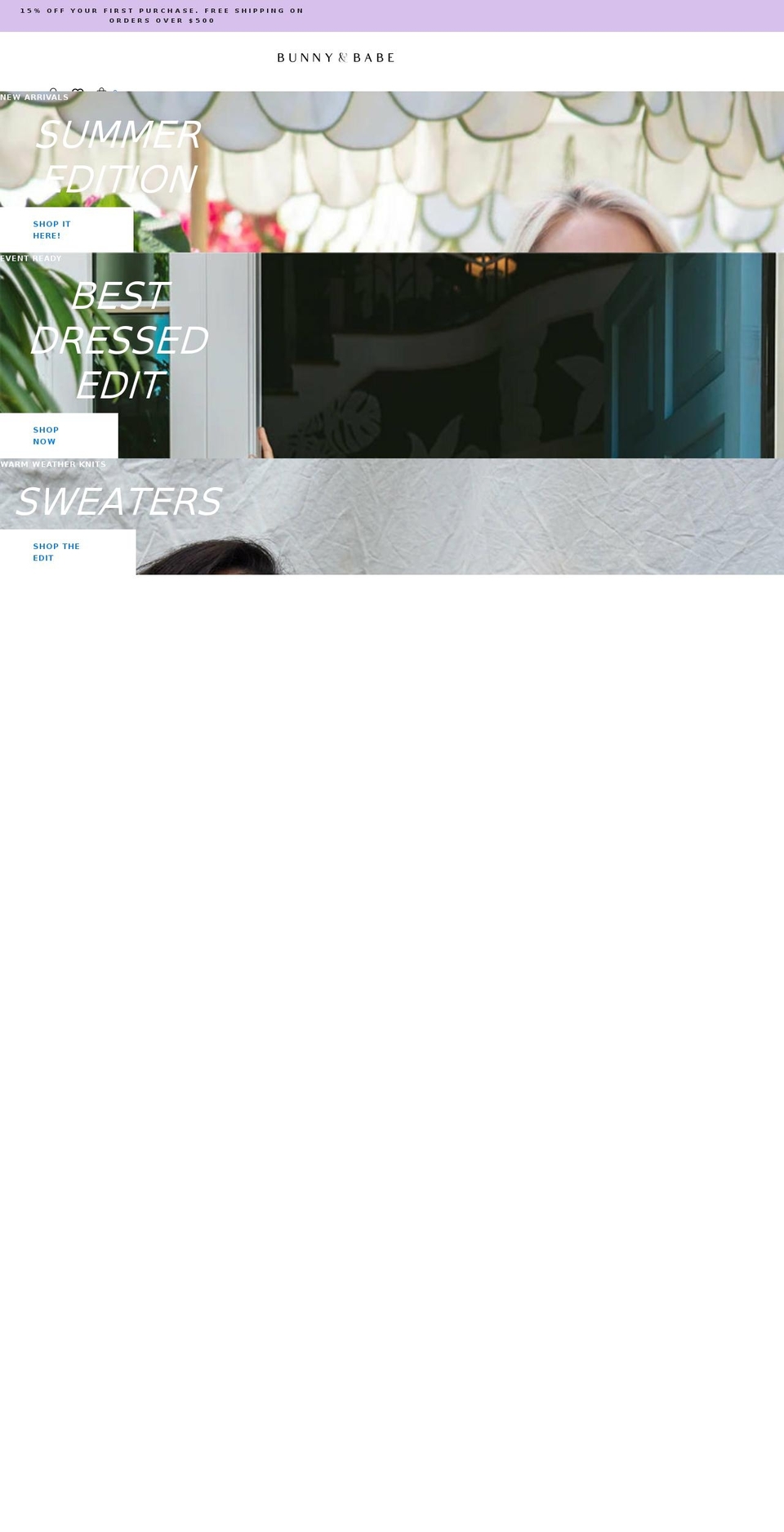 bunnyandbabe.com shopify website screenshot