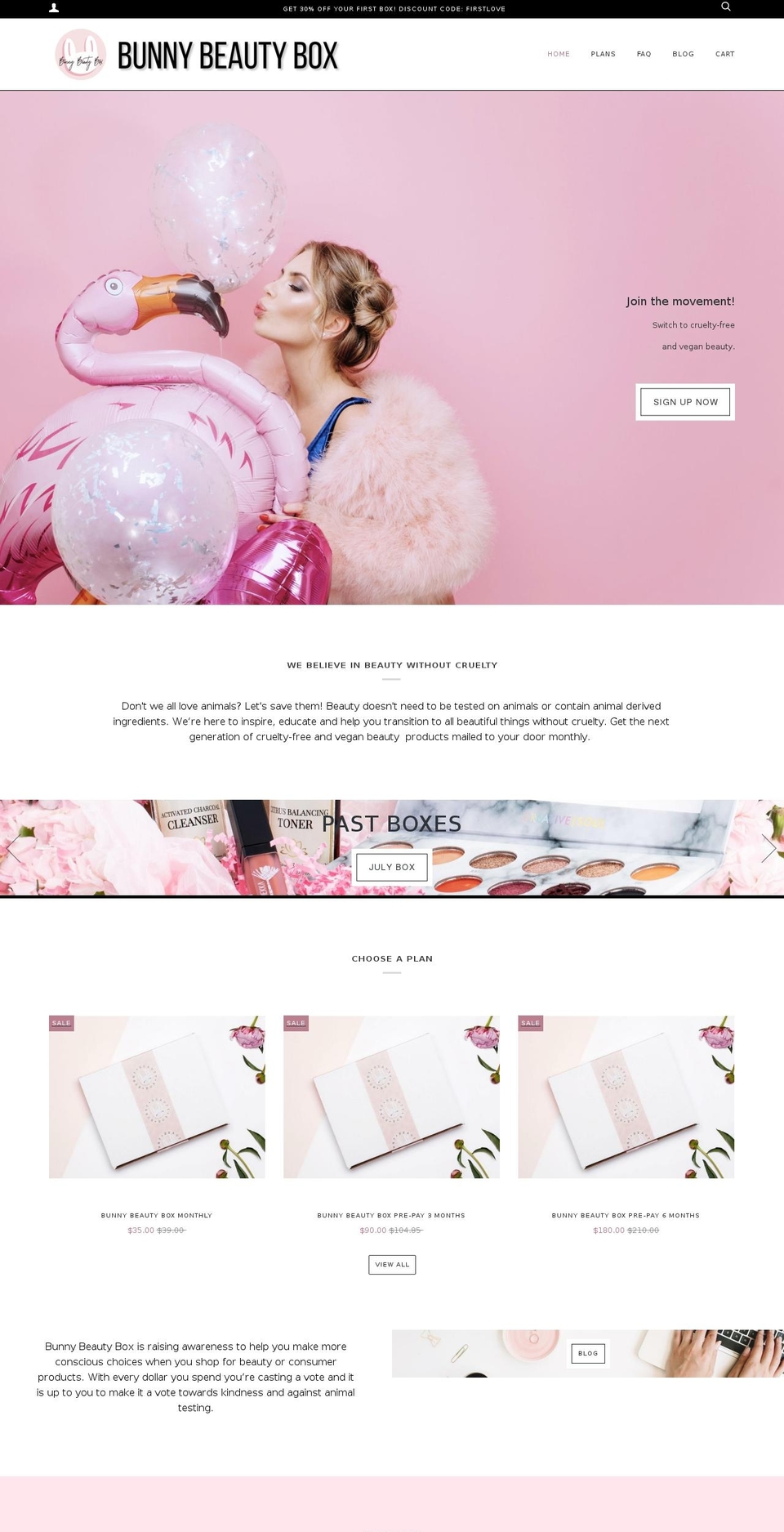 bunnybeautyshop.com — Shopify storefront screenshot
