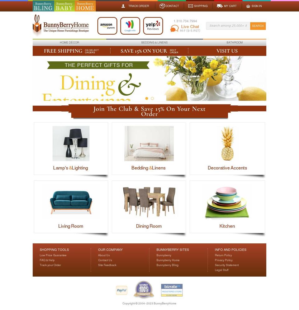 bunnyberryhome.com shopify website screenshot