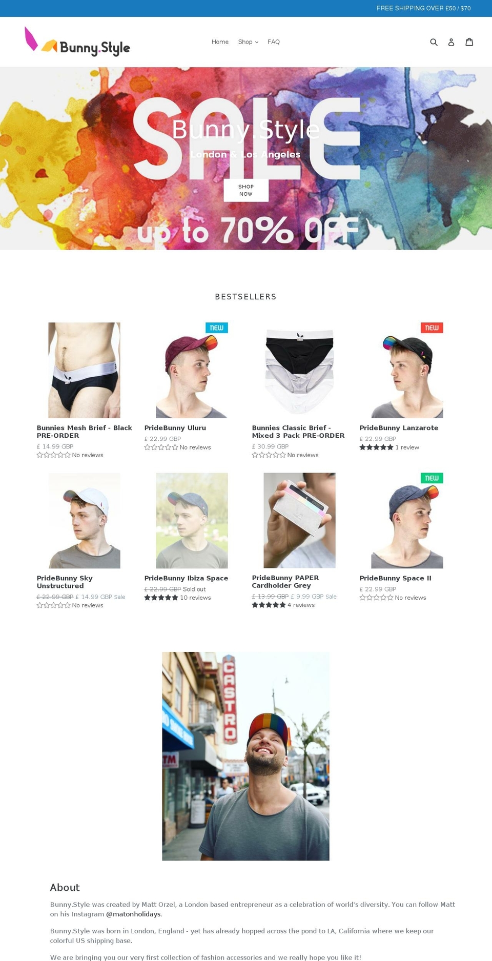 bunnycaps.com — Shopify storefront screenshot
