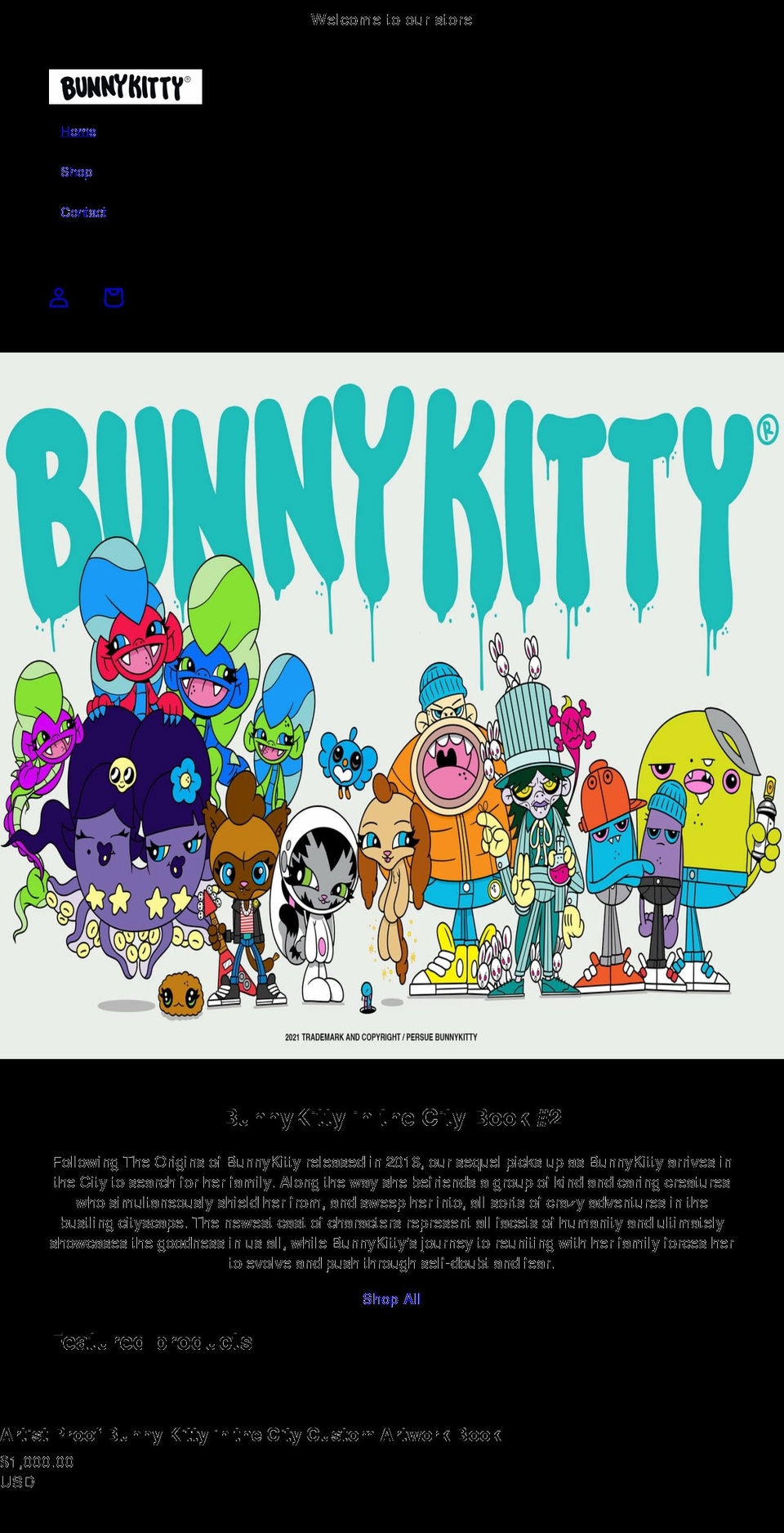 Merch bridge Shopify theme site example bunnykitty.com