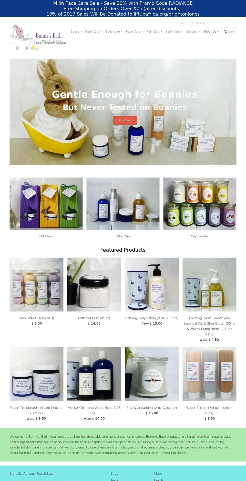 bunnysbath.com shopify website screenshot